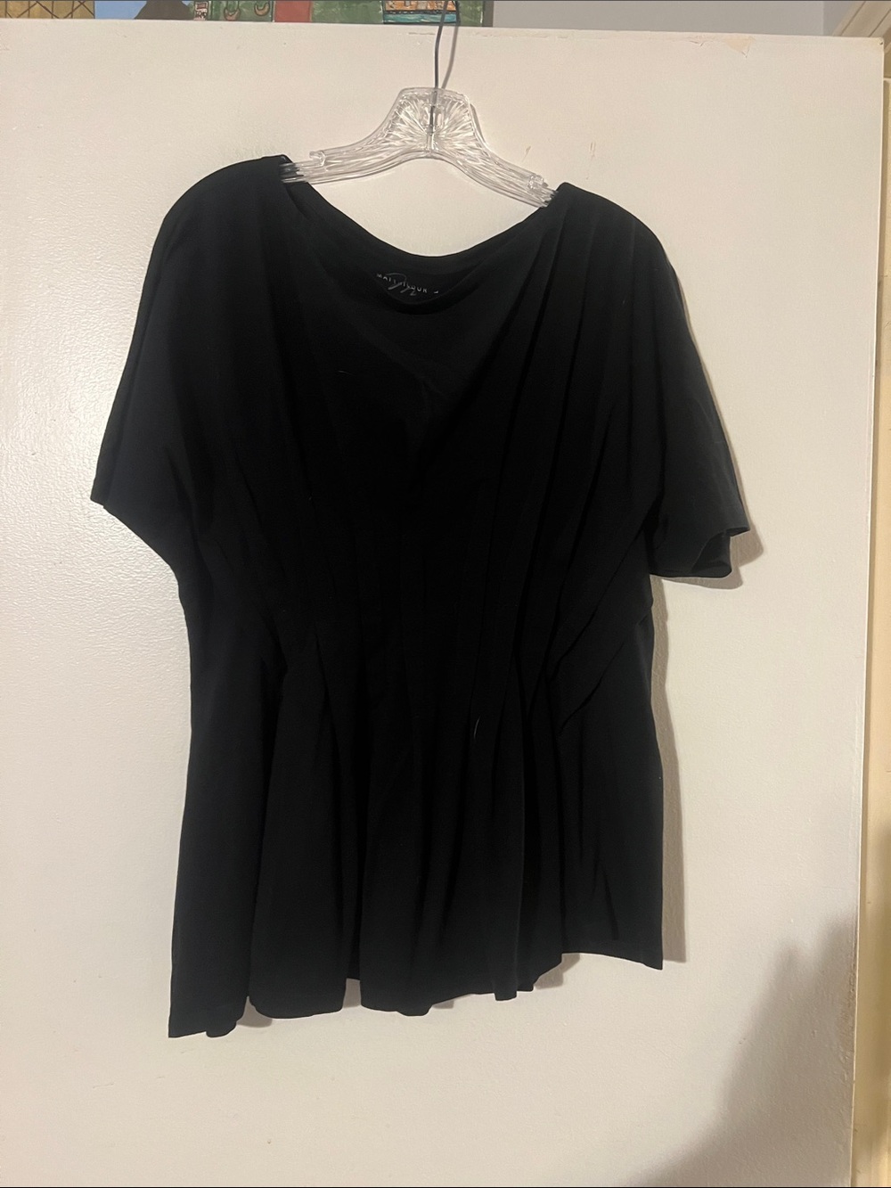 Matthildur black pleated asymmetrical top